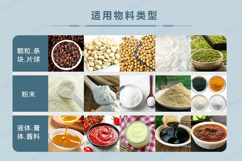 全自动给袋式一级大香蕉黄片适用物料类型
